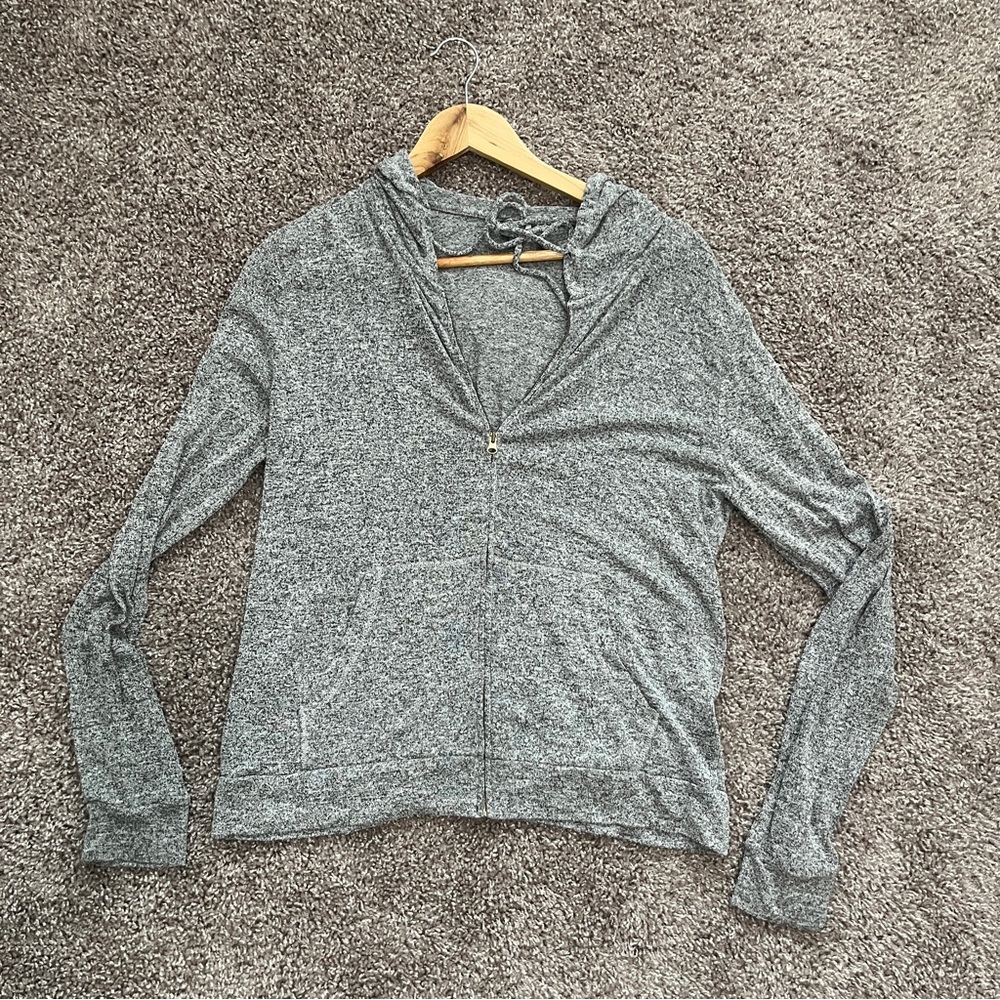 Gray Zip-Up Hoodie